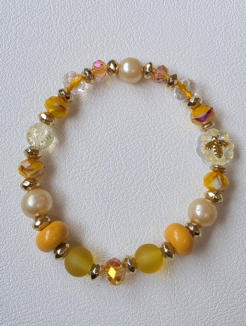 Handcrafted Honey Bee Beaded Bracelet